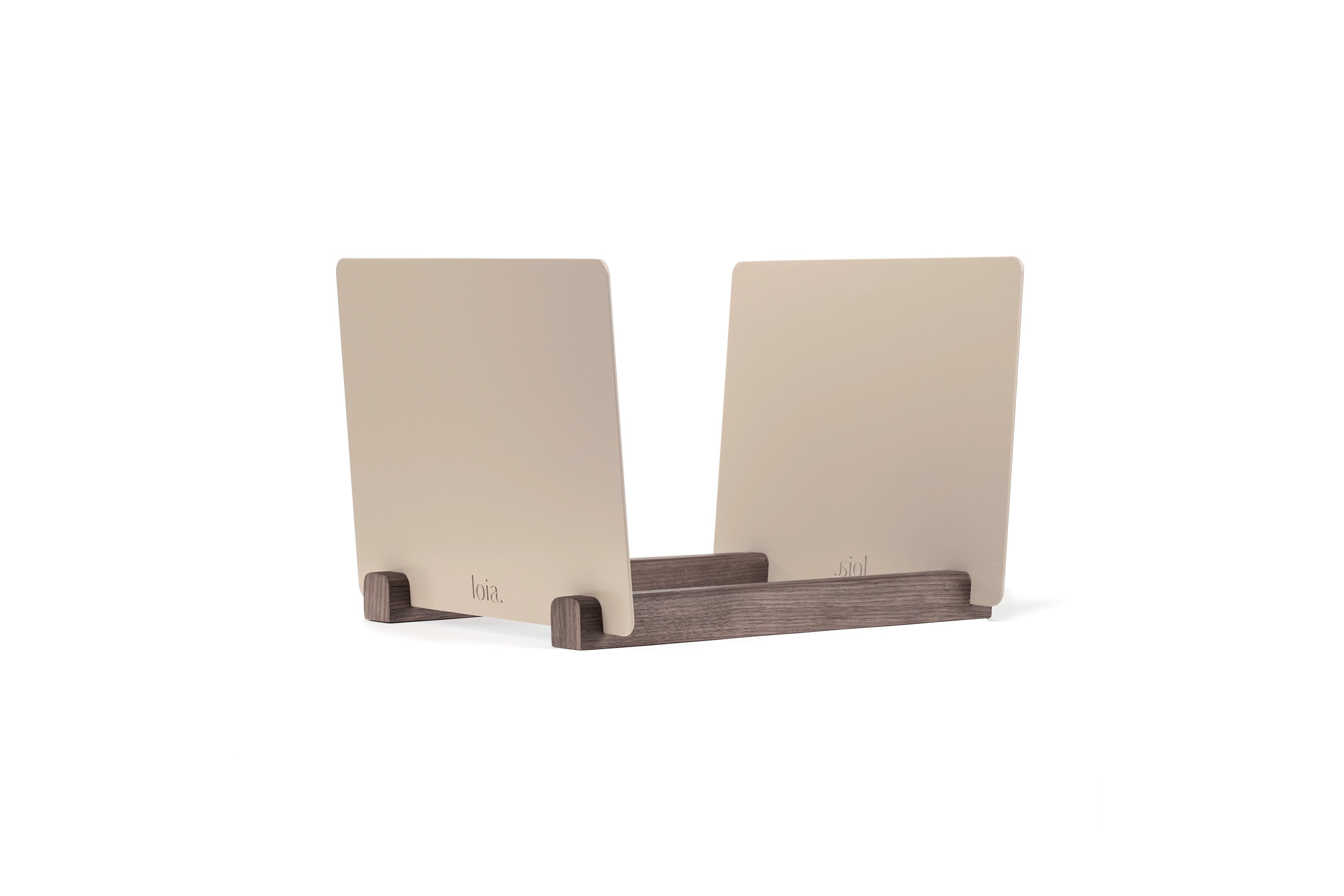 The Taupe & Walnut Vinyl Storage Unit - Loia