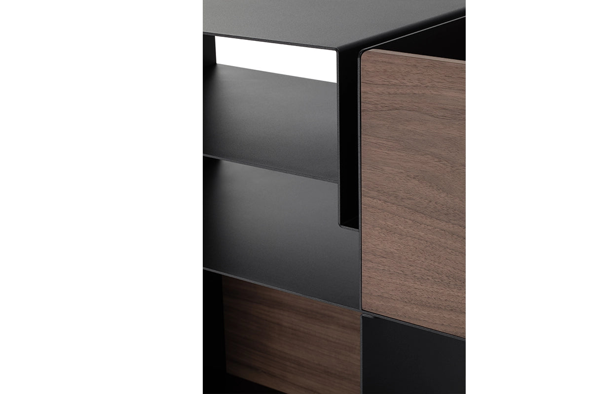 Möbelstück Digger Schwarz und Nussbaum - Loia