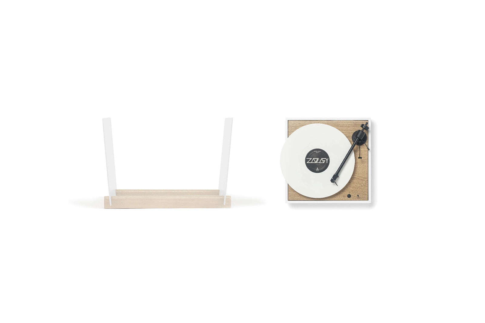 Vinyl-Paket - SQUARE Plattenspieler & Vinyl-Aufbewahrung Weiß