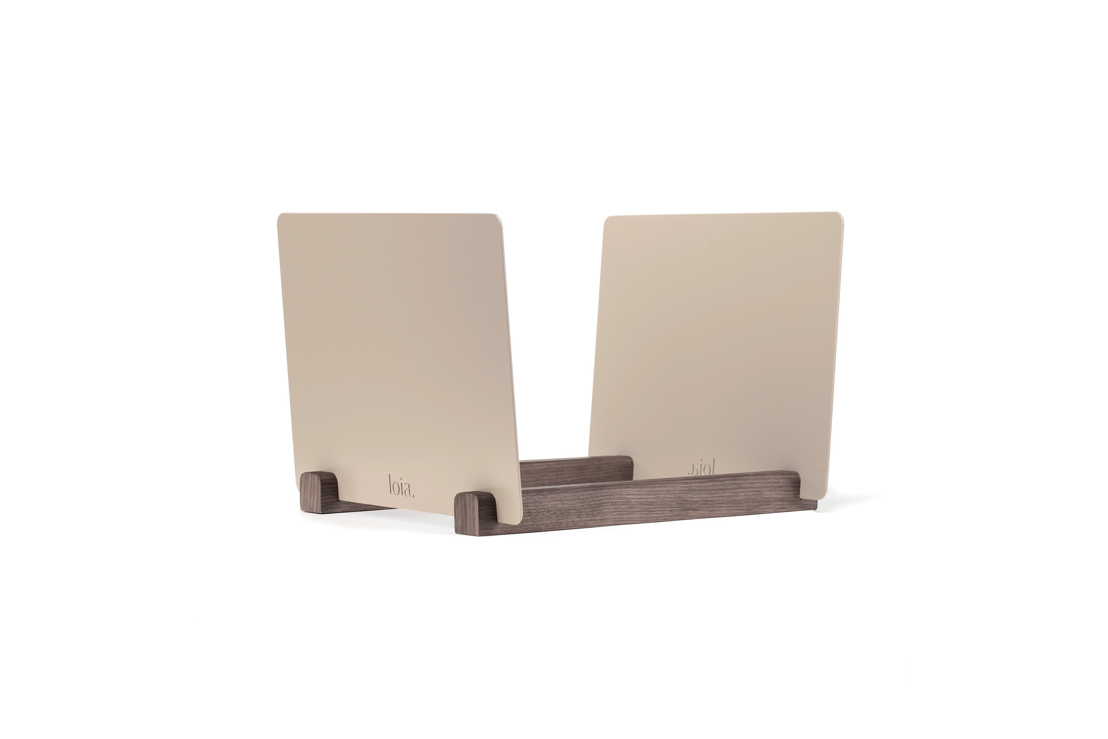 Le Rangement Vinyles Taupe & Noyer - Loia