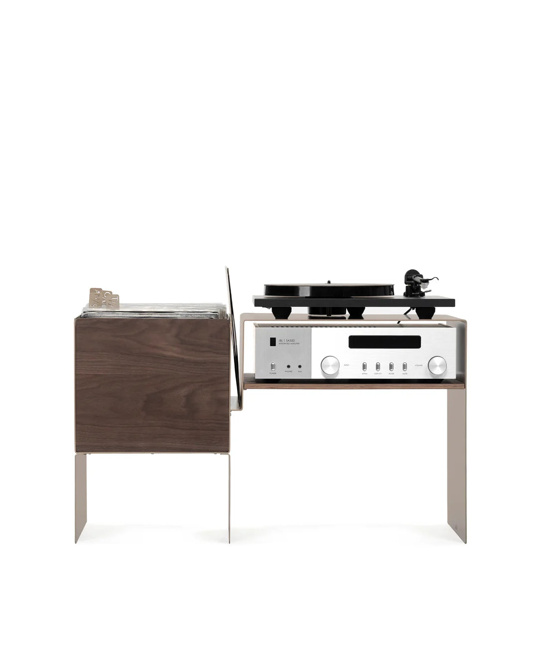 Console per basso in vinile - tortora  e noce - Loia