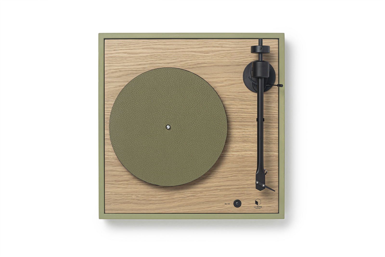 Square turntable Oak Soft Green