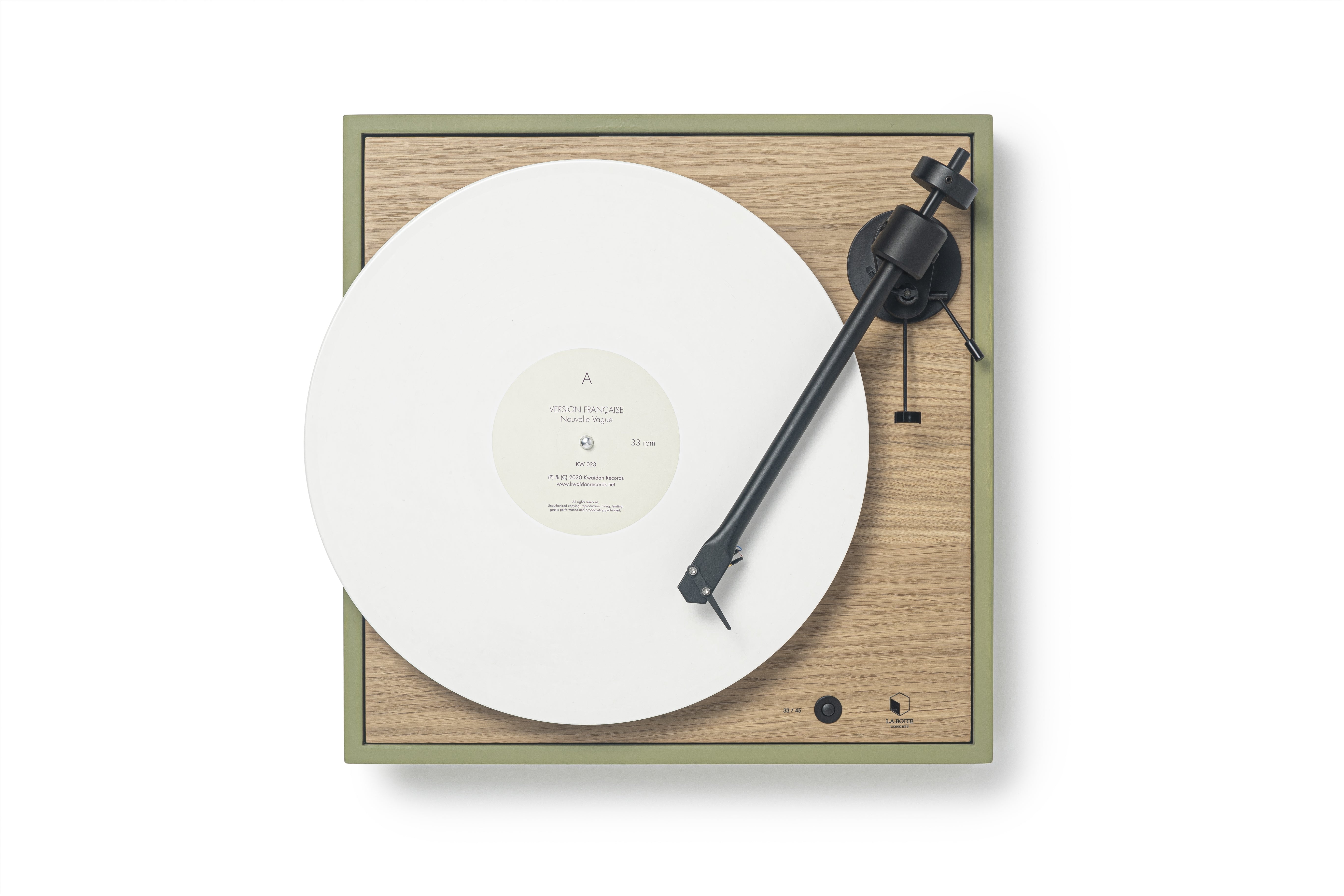 Square turntable Oak Soft Green