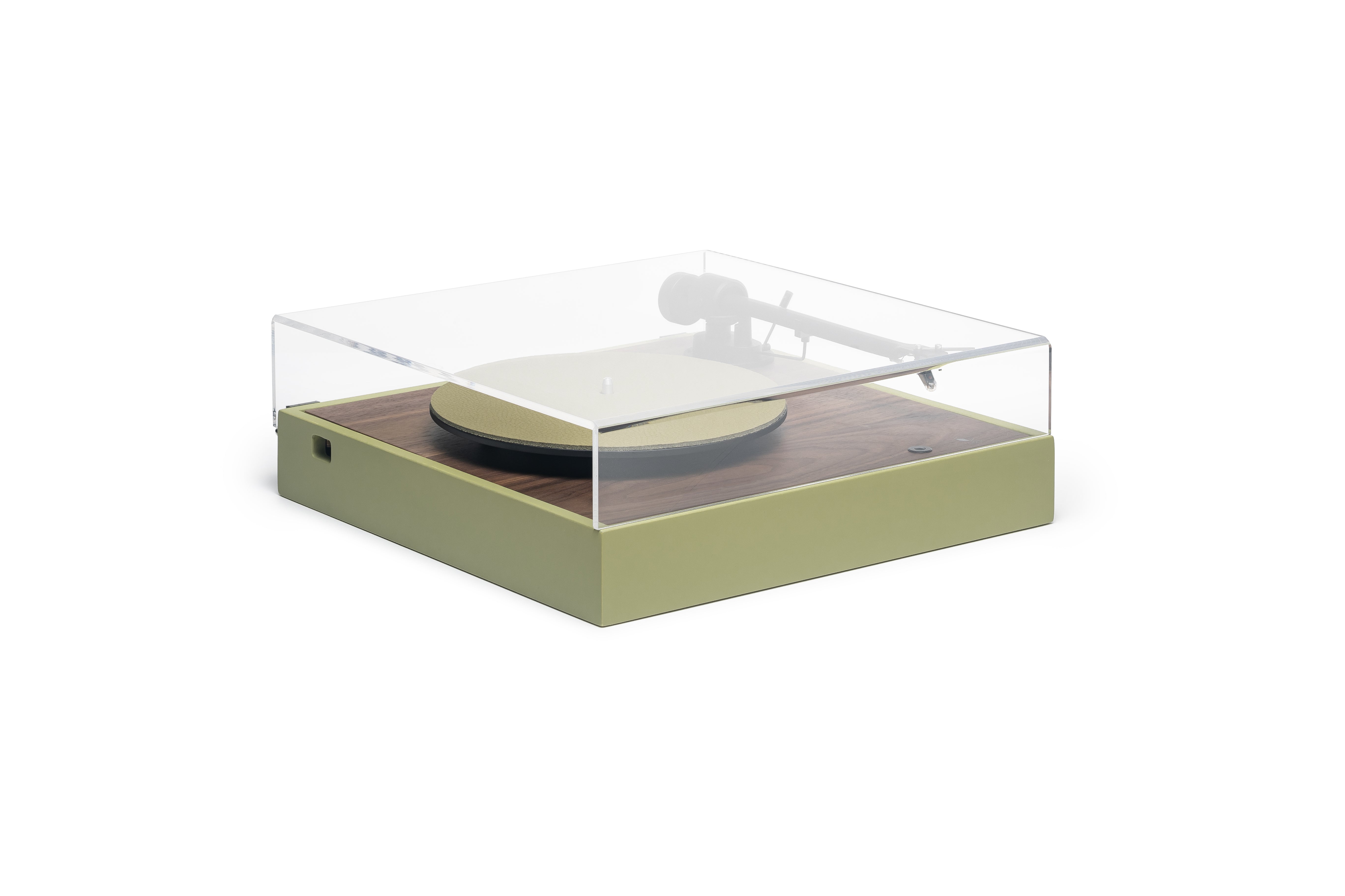 Square turntable Walnut Soft Green