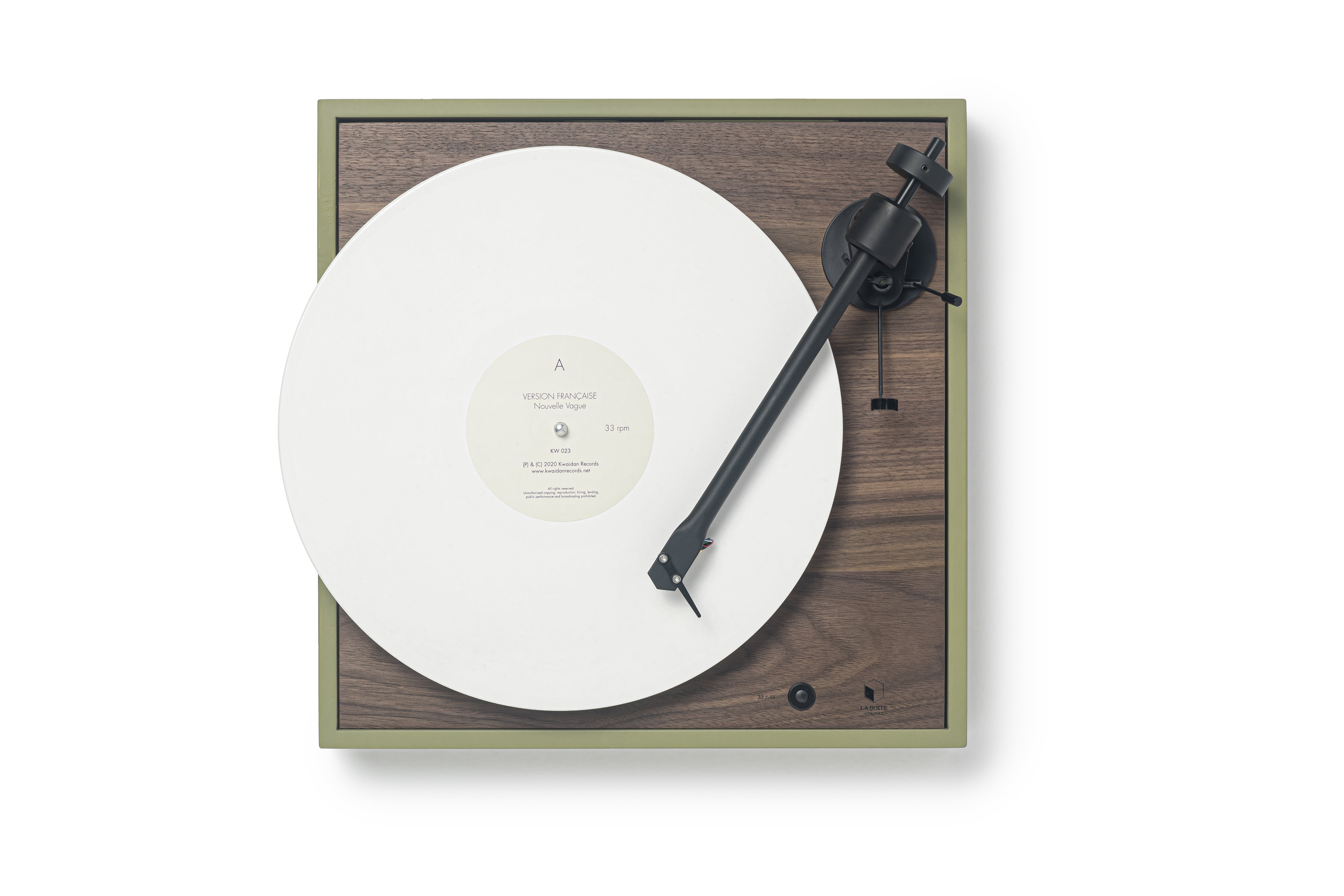 Square turntable Walnut Soft Green