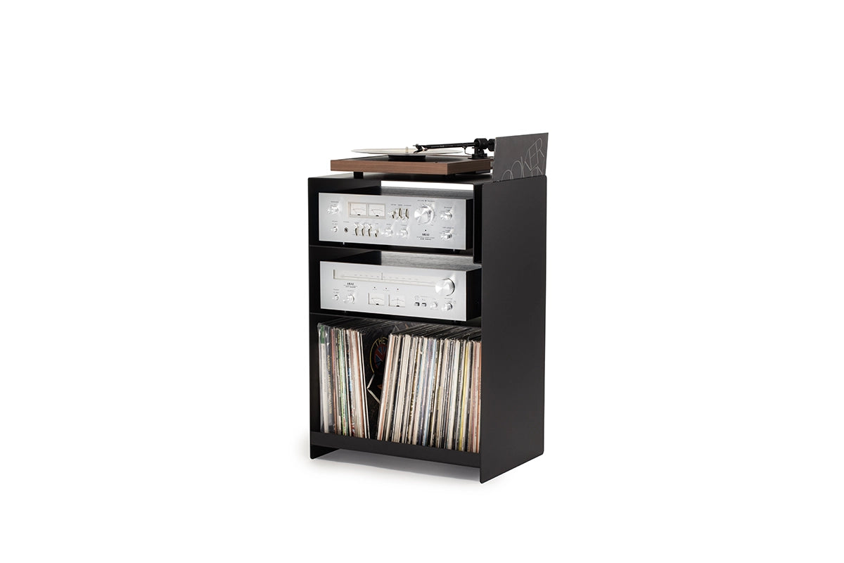 Console Vinyles Acier - Noir