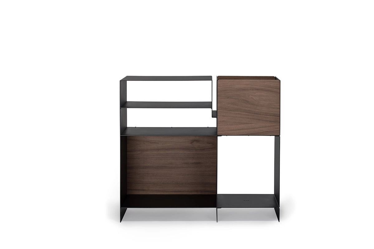 Möbelstück Digger Schwarz und Nussbaum - Loia