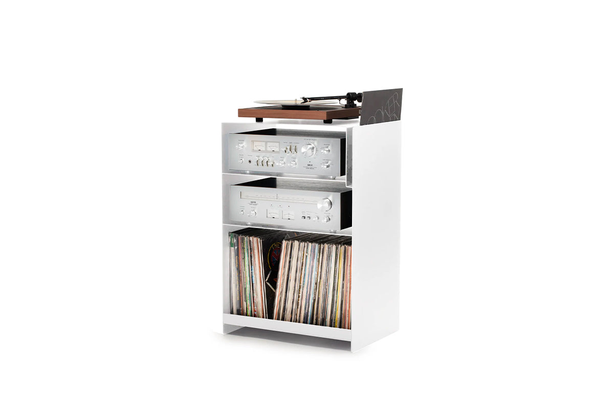 Console Vinyles Acier - Blanc