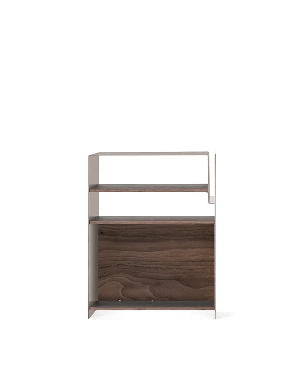 Console alta in vinile - tortora  e noce - Loia